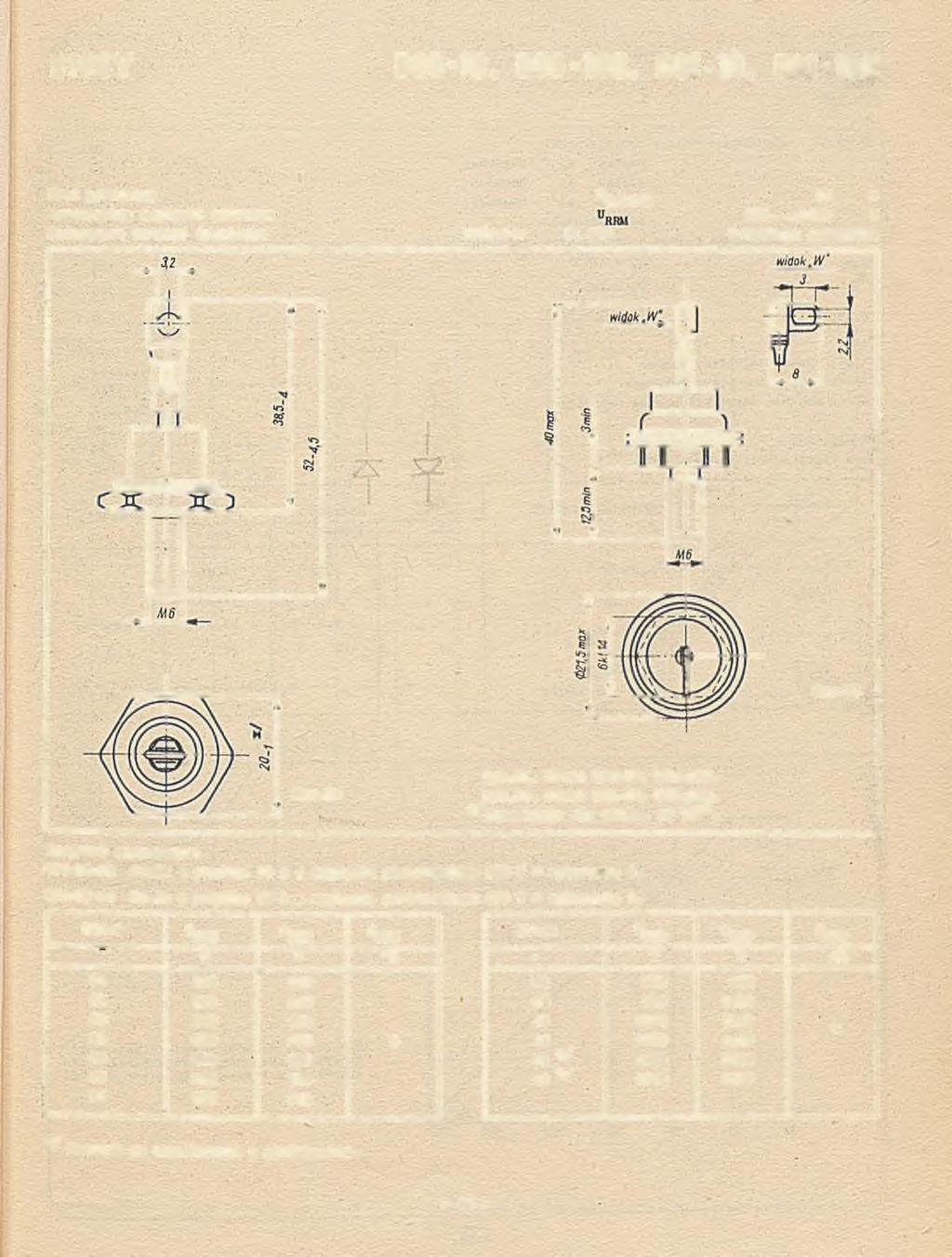 DIODY DOO-IO, DOO-IOR, 001-10, D01-10R Prąd graniczny h / M / U 10 A Powtarzalne napięcie wsteczne 100.