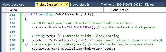 jako rysowanie tła (kwadratu) w głównym oknie dialogowym.