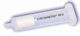 . Chromatografia Przygotowanie próbek/ekstrakcja ciecz - ciało stałe (SPE) Kolumienki SPE, CHROMABOND HR-X Żel sferyczny, hydrofobowy, kopolimer polistyren-diwinylobenzen do SPE Hydrofobowy kopolimer