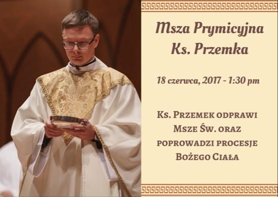 o godzinie 1:30 pm odbędzie się procesja eucharystyczna do czterech ołtarzy a po niej poczęstunek w sali parafialnej.