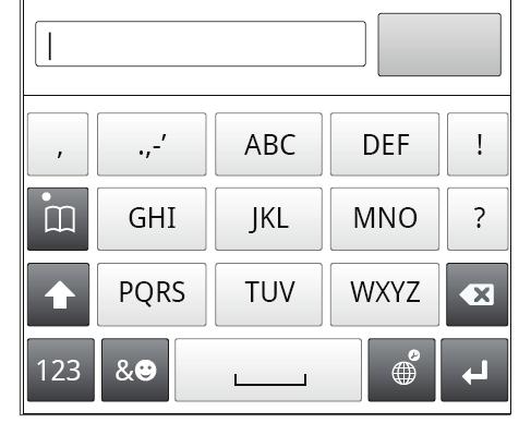 Klawiatura telefonu Klawiatura telefonu jest zbliżona do standardowej klawiatury telefonicznej o 12 klawiszach. Udostępnia ona opcję predykcyjnego wprowadzania tekstu i metodę kolejnych naciśnięć.