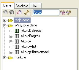 Ustawienia wyświetlania danych Ustawienia wyświetlania danych dostępne są po wybraniu umożliwiają pracę: tylko z elementami z bieżącego kontekstu