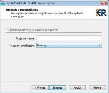 będzie utożsamiana z EKW. Magazyn certyfikatów należy pozostawić bez zmian.