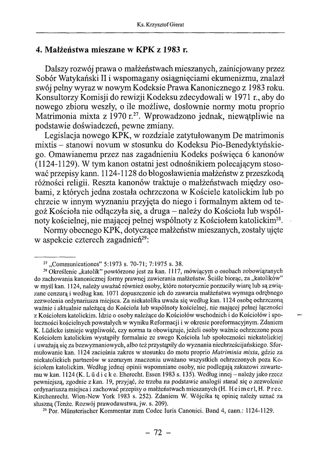 4. Małżeństwa mieszane w KPK z 1983 r.