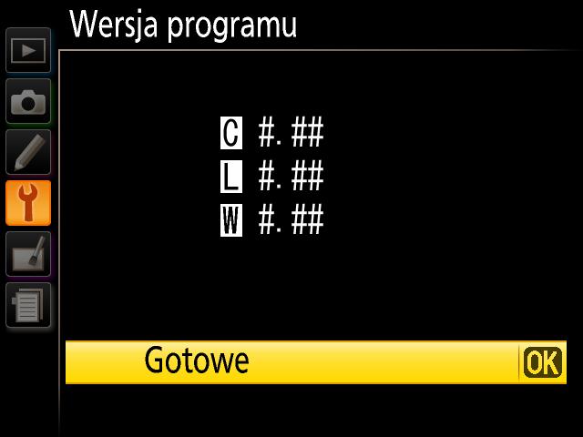 2 Sprawdź aktualną wersję oprogramowania sprzętowego Menu wyświetlane na używanym aparacie fotograficznym mogą się różnić od przedstawionych w tym podręczniku. 1 Podłącz WR-R10 do aparatu.