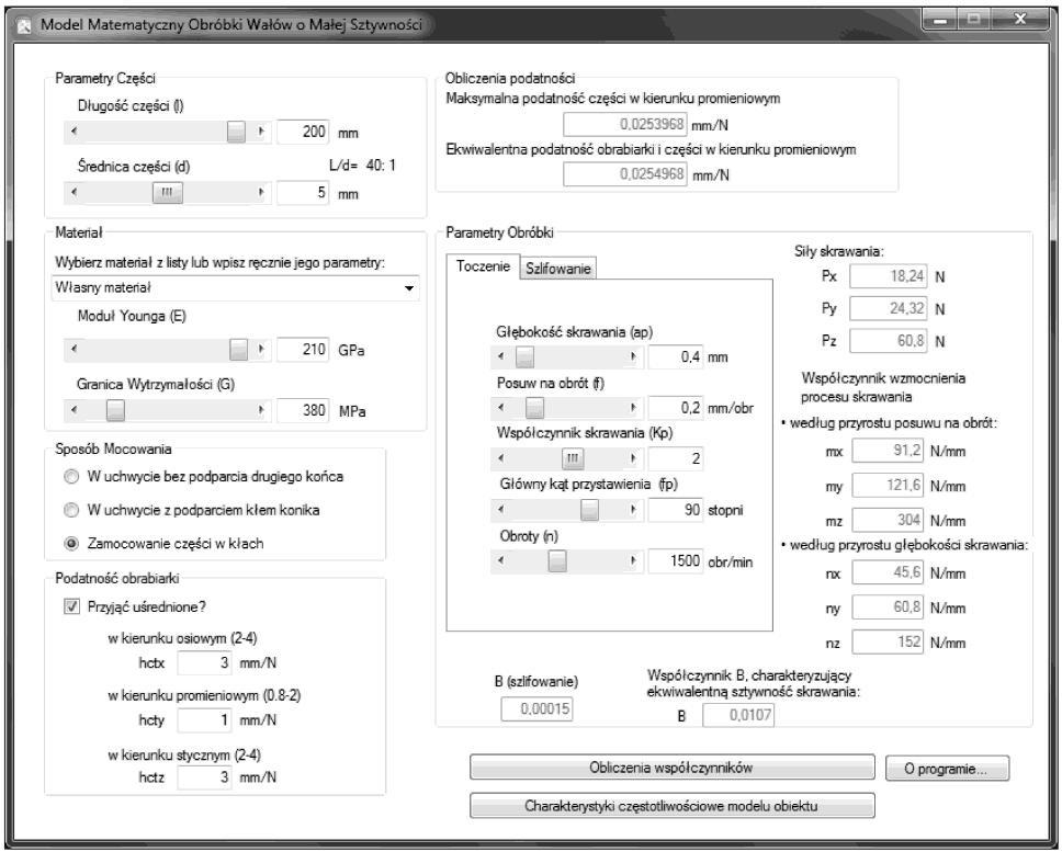 OPIS PROGRAMU KOMPUTEROWEGO W oparciu o wyżej przedstawiony model matematyczny oraz program MATMOD1 [2] został w środowisku programistycznym Microsoft Visual Studio (w języku Visual Basic) zbudowany