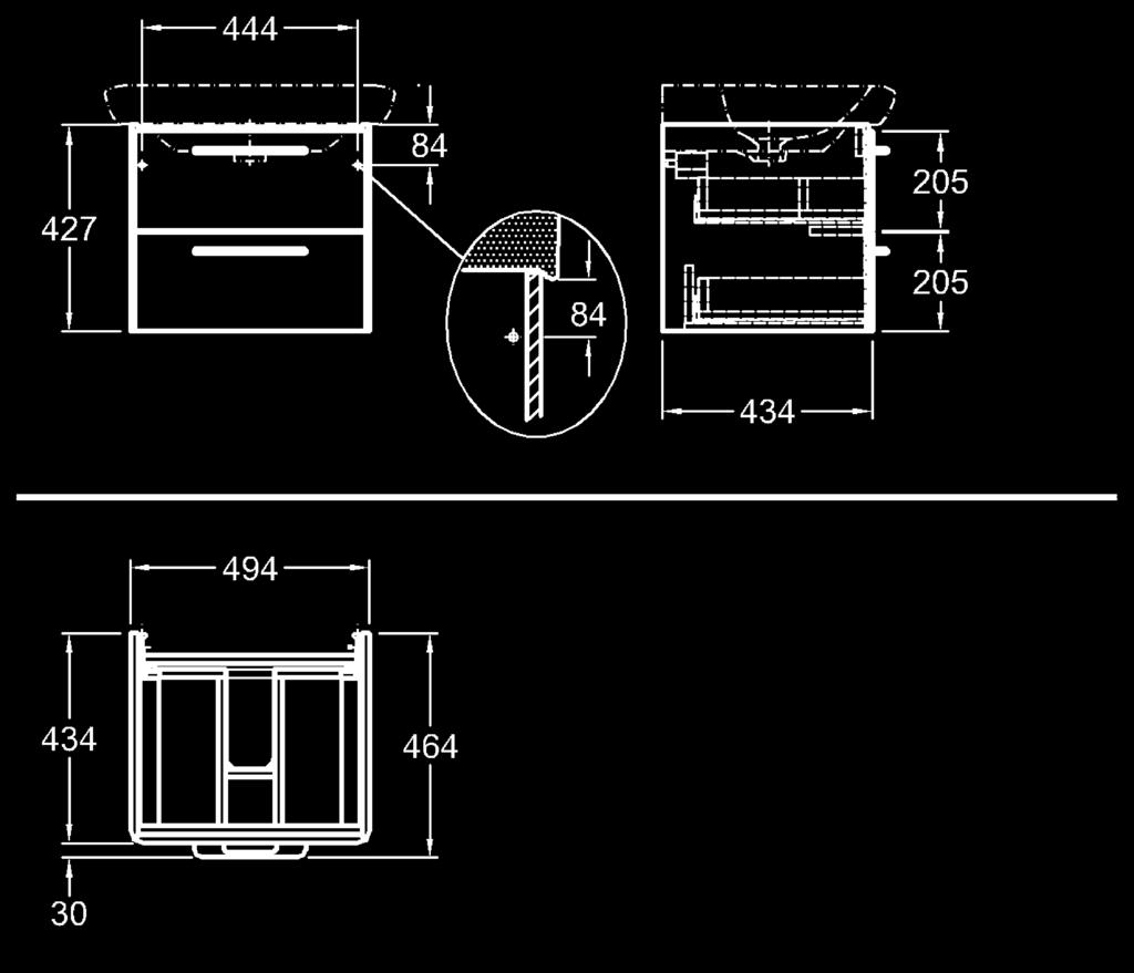 W komplecie: - zestaw montażowy - instrukcja montażu Do kompletowania z umywalką 30 cm, nr M230, M2030,