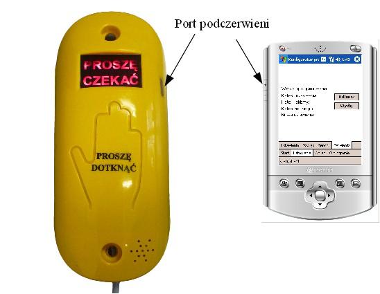 Wyślij w celu zaprogramowania przycisku, należy przyłożyć port podczerwieni Pocket PC do bocznego