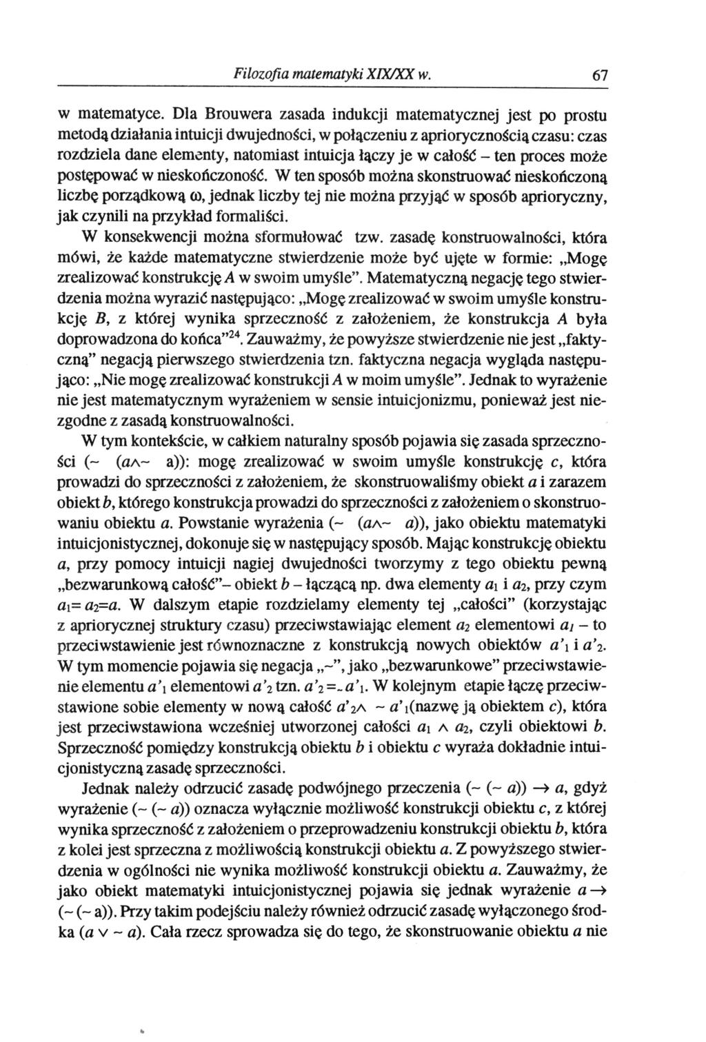Filozofia matematyki XIX/XX w. 67 w matematyce.