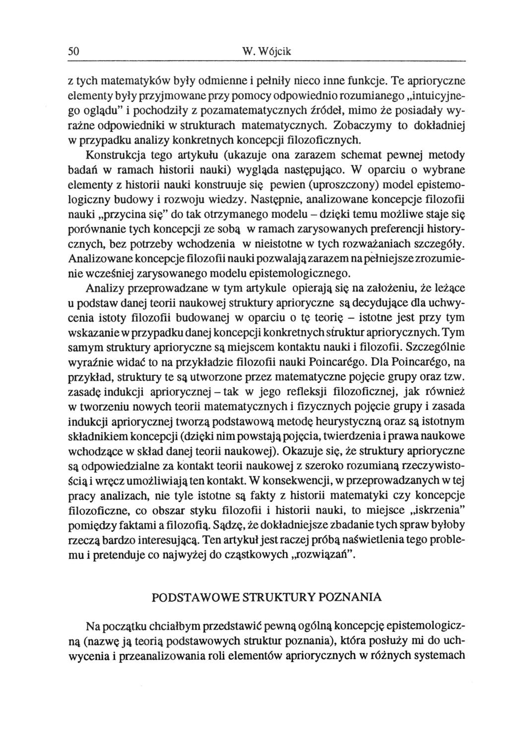 50 W. Wójcik z tych matematyków były odmienne i pełniły nieco inne funkcje.