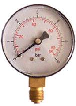 07644A Manometr z chromowanym szyldem Manometer with chromium-plated sign 0-0bar, Ø40mm podłączenie z tyłu / back connect /8 07645 Manometr Manometer 0-6 bar, Ø50mm podłączenie z tyłu / back connect