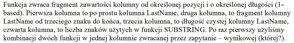 Zapytanie SELECT - lista kolumn.