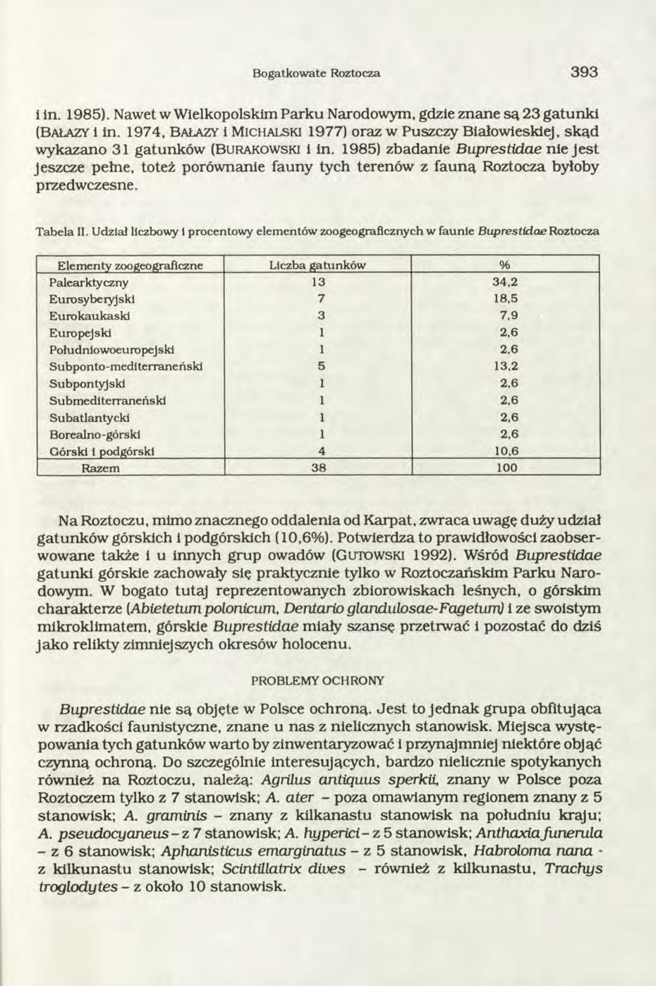Bogatkow ate Roztocza 3 9 3 i in. 1985). Nawet w W ielkopolskim P arku Narodowym, gdzie znane są 23 g atunki (B ałazy i in.