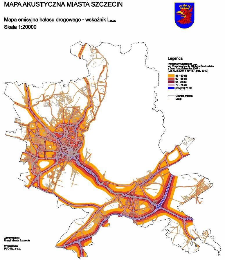 się do oceny i zarządzania poziomem hałasu w środowisku (2002/49/WE) i przepisami prawa krajowego. Mapy sporządza się co pięć lat.