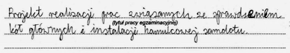 W pracach egzaminacyjnych ocenie podlegały następujące elementy I. Tytuł pracy egzaminacyjnej odnoszący się do zakresu opracowania. II.