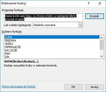 [9/27] Excel 4 2 3 1 6 5 Rysunek 14. Wstawianie funkcji Powyższe zadanie można również wykonać inaczej.