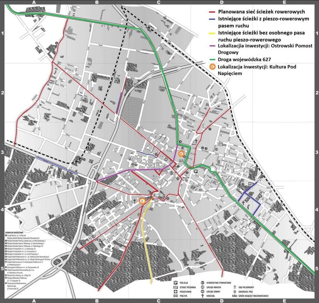 Rys. 10. Mapa lokalizująca Inwestycję w odniesieniu do przebiegu dróg, uwzględnionych w wiązce drogowej I.