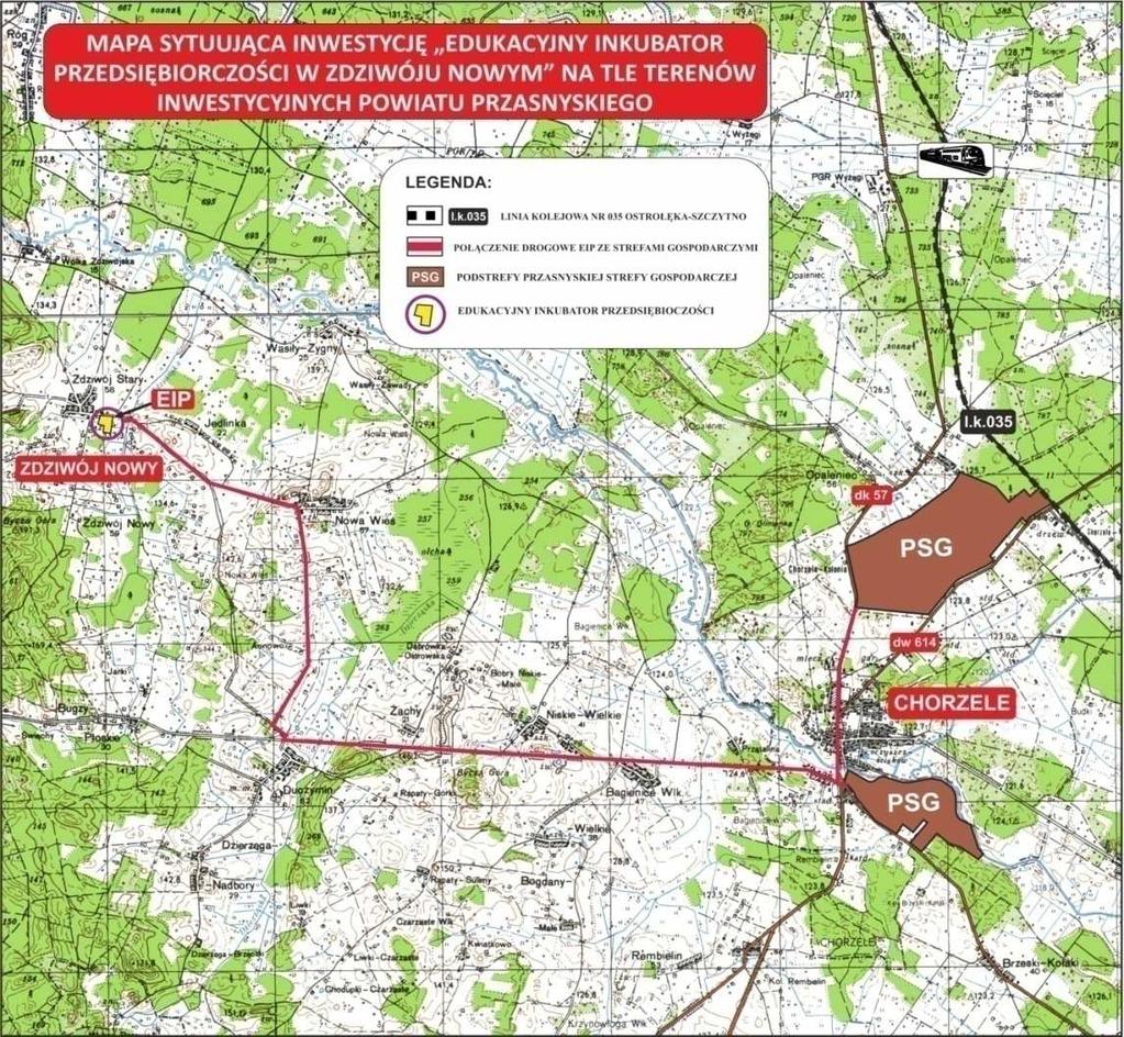 Inwestycja zlokalizowana zostanie w miejscowości Zdziwój Nowy i Zdziwój Stary, na terenie Gminy Chorzele.