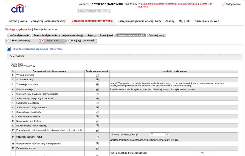 CitiManager Skrócona instrukcja obsługi dla Administratorów programu Resetowanie zapomnianego 5.