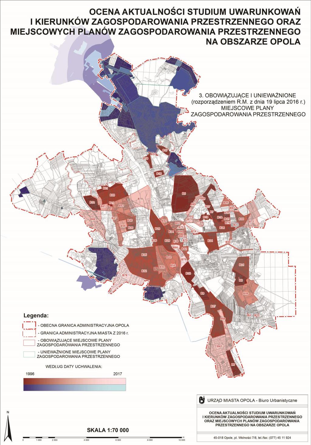 Ilustracja 3 Obowiązujące i unieważnione miejscowe plany zagospodarowania