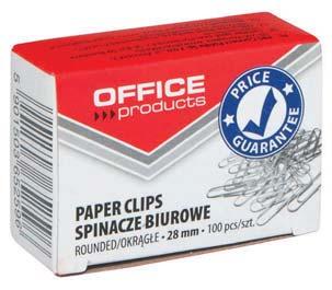 Spinacze okrągłe OFFICE PRODUCTS owe, okrągłe, rozmiar: 28mm, 500 sztuk w j.s., mix kolorów.