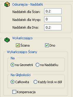 SolidCAM umożliwia wykonanie obróbki wybrania zgrubnego i wykańczającego w jednej operacji Obszar Naddatki umożliwia zdefiniowanie