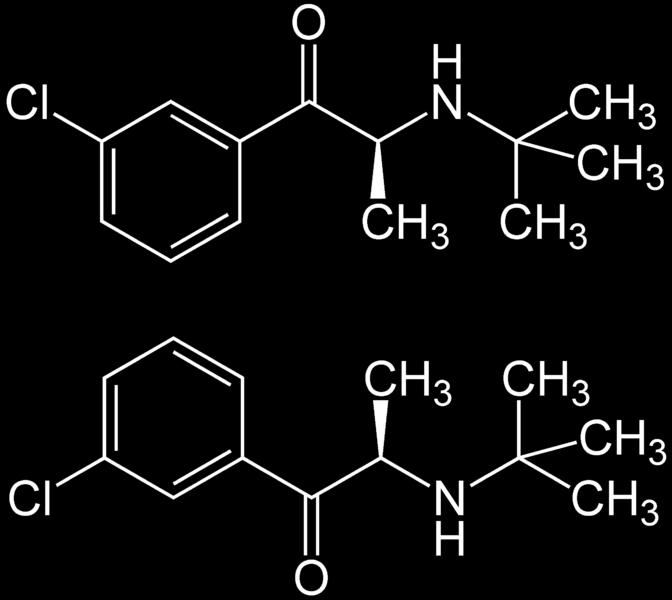 Nowe substancje psychoaktywne przykłady Pochodne fenyloetyloaminy Bupropion - w postaci chlorowodorku stosowany jako atypowy lek przeciwdepresyjny oraz do leczenia nikotynizmu.