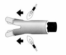 Obkurczanie kapturków termokurczliwych Obkurczanie rozpocząć od zaślepionej części kapturka i kierować się ku otwartemu końcowi.