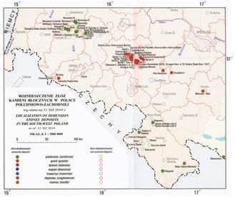 (rys. 3). Mniejsze znaczenie mają wapienie dekoracyjne marmury i kilka odmian piaskowców w regionie świętokrzyskim i karpackim, a także pojedyncze złoża dolomitów (np.