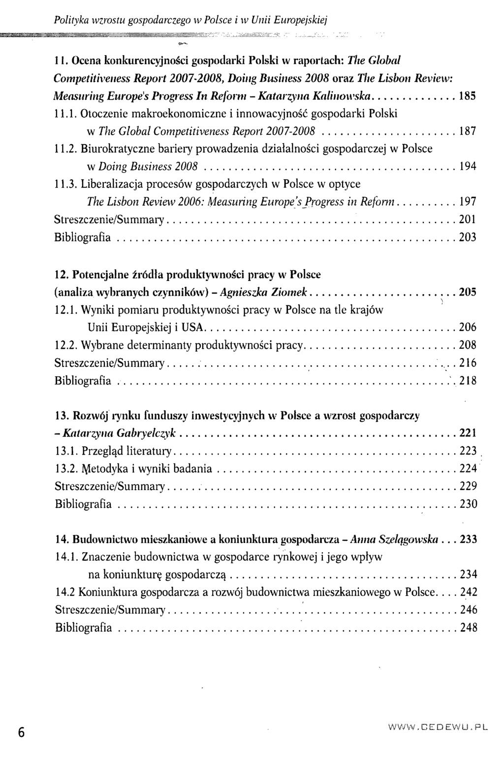 Polityka wzrostu gospodarczego w Polsce i w Unii Europejskiej 11.