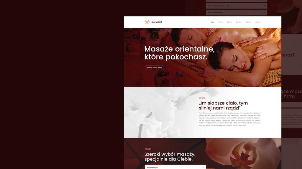 Lao Foksal UX projekt graficzny strona informacyjna Projekt strony www będący