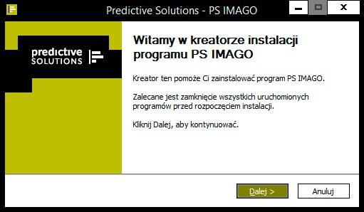 2 Nim rozpocznie się zasadnicza część procesu instalacji, program instalacyjny sprawdza system na obecność produktu PS IMAGO lub programu IBM SPSS Statistics.