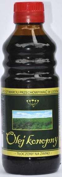 Produkty z nasion konopi OLEJ KONOPNY tłoczony na zimno z nasion konopi siewnej Cannabis sativa L.