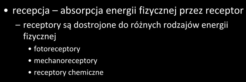 1. etap percepcji recepcja absorpcja energii