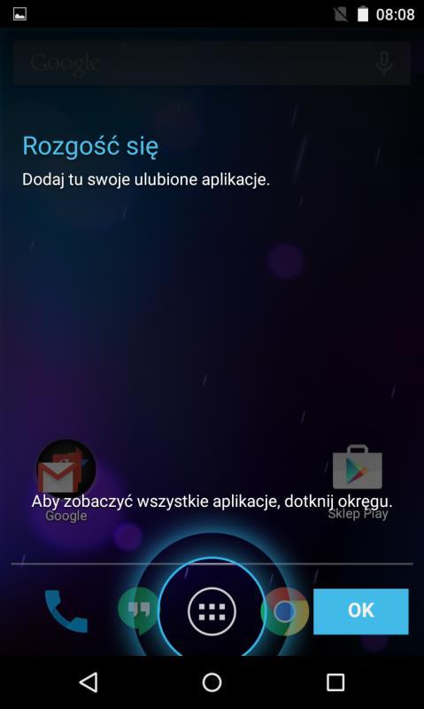 Pierwsze uruchomienie Samouczek Telefon