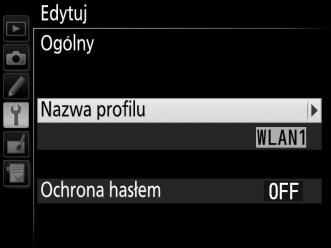 D Edytowanie profili Jeśli podczas wyświetlania menu zostanie naciśnięty spust migawki, monitor wyłączy się i wszelkie zmiany bieżącego profilu zostaną utracone.