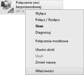 Windows Vista 1 Wyświetl połączenia sieciowe. Kliknij Start > Panel sterowania > Sieć i Internet > Centrum sieci i udostępniania > Zarządzaj połączeniami sieciowymi.