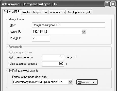 FTP iwybierz Właściwości.