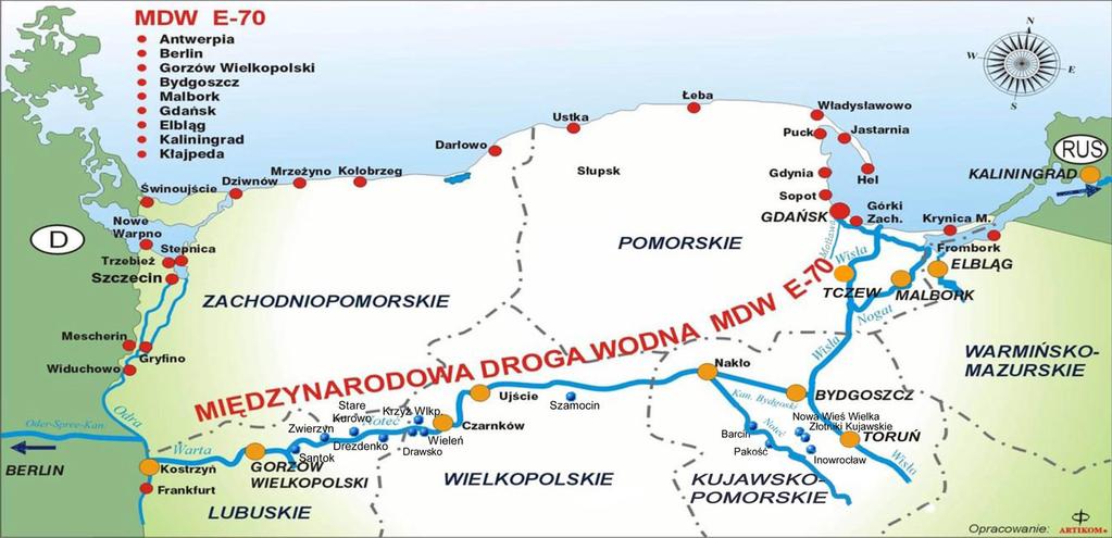 OBSZAR DZIAŁANIA ZWIĄZKU NA RZECZ PODNOSZENIA ZNACZENIA SZLAKÓW WODNYCH Stowarzyszenie Związek Miast i Gmin Nadnoteckich, we wszystkich swoich działaniach, z uwagi na usytuowanie gmin