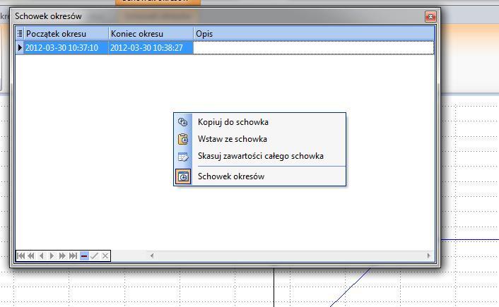 AsTrend W obszarze okna schowka: kopiowanie aktualnego okresu do schowka (Kopiuj do schowka), wstawianie okresu ze schowka (Wstaw ze schowka),