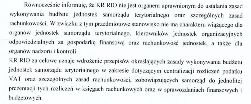 Księgowanie VAT w jednostce budżetowej i jego konsekwencje dla sprawozdań budżetowych i finansowych. Informację płynące z komunikatu RIO: 1.