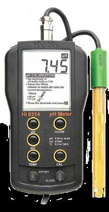 HI 98127 / HI 98128 Testery ph/ C z wymienną elektrodą - Podwójny, duży, czytelny wyświetlacz LCD - Wymienna elektroda - Wbudowany czujnik temperatury - Wskaźnik poziomu