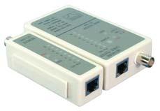 HSETEST01S Q7151300 Tester kabli RJ45 (UTP+STP)/RJ11/koncentrycznych, z torbą Tester okablowania BNC/RJ45, z torbą