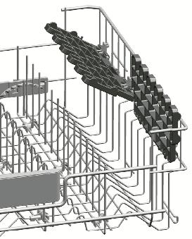 Część na butelki w dolnym koszu (zależnie od modelu) Część na butelki służy ułatwieniu mycia głębokich rzeczy z szerokim otworem.