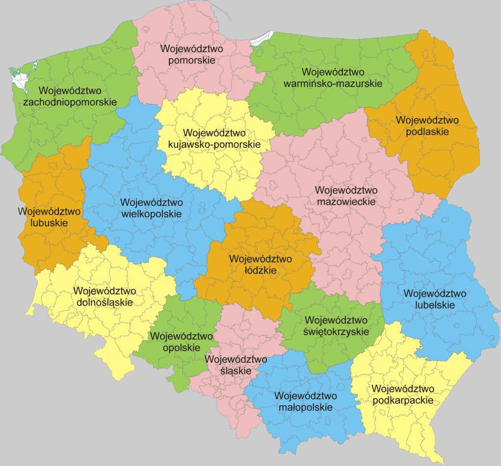 Dziennik Ustaw 30 Poz. 70 Mapa 2. Podział administracyjny Rzeczypospolitej Polskiej 4.4. Opis środków przewidzianych w programie 4.4.1. Powiadomienie o podejrzeniu wystąpienia ASF Zgodnie z art.