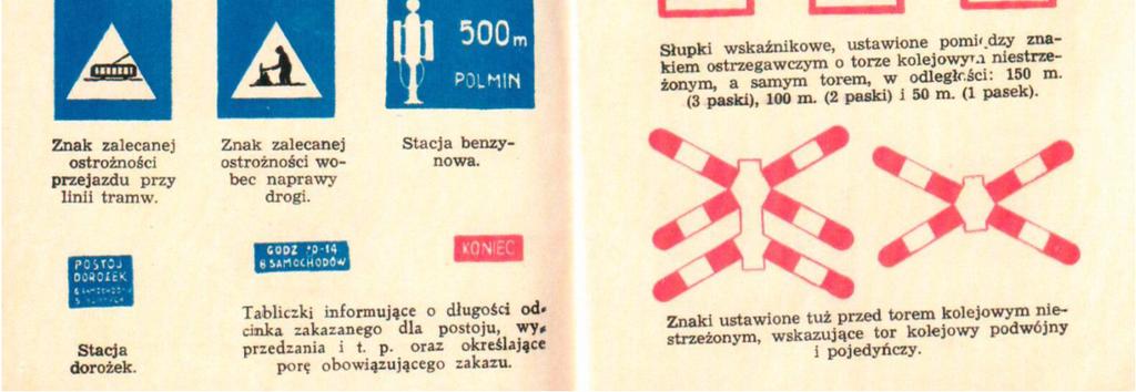 znak wygląda podobnie zalecana ostrożność jazdy koło szkoły - obecnie ten znak wygląda inaczej i należy do znaków ostrzegawczych zalecana ostrożność przejazdu przy linii tramwajowej - dawniej i