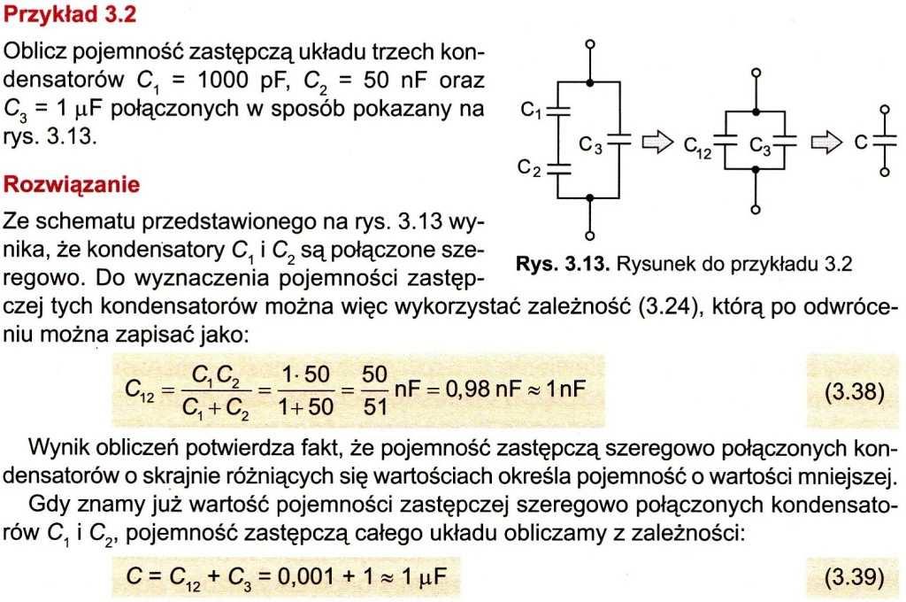 Kondensatory połączone równolegle Pojemność zastępczą kondensatorów połączonych