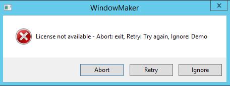 W sytuacji, gdy nie jest zainstalowana licencja, oprogramowanie InTouch może zostać uruchomione w trybie demonstracyjnym, przy czym funkcjonalność ta dotyczy tylko programów WindowMaker i