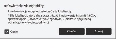 udostępniania ekranu. Dotknij przycisku [Start], aby udostępnić obraz wyświetlany na ekranie tablicy. Aby uzyskać szczegółowe informacje, patrz str.