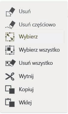 Podstawowe operacje Wycinanie i kopiowanie kresek 1. Dotknij ikonę Wybierz i usuń, a następnie dotknij ikonę Wybierz. DMT201 2.